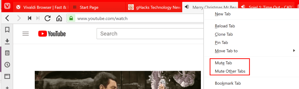 mute other tabs