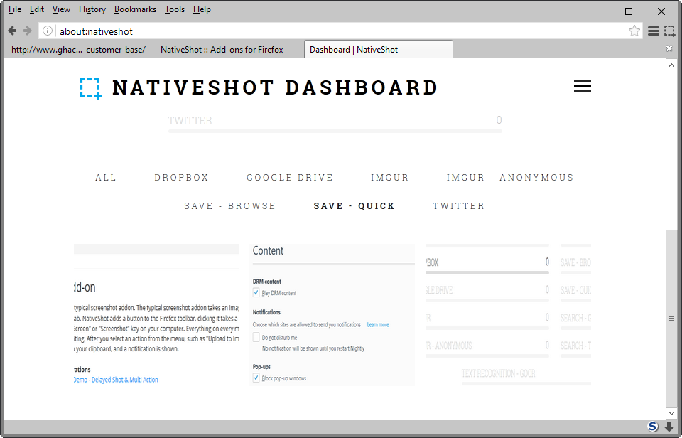 nativeshot options