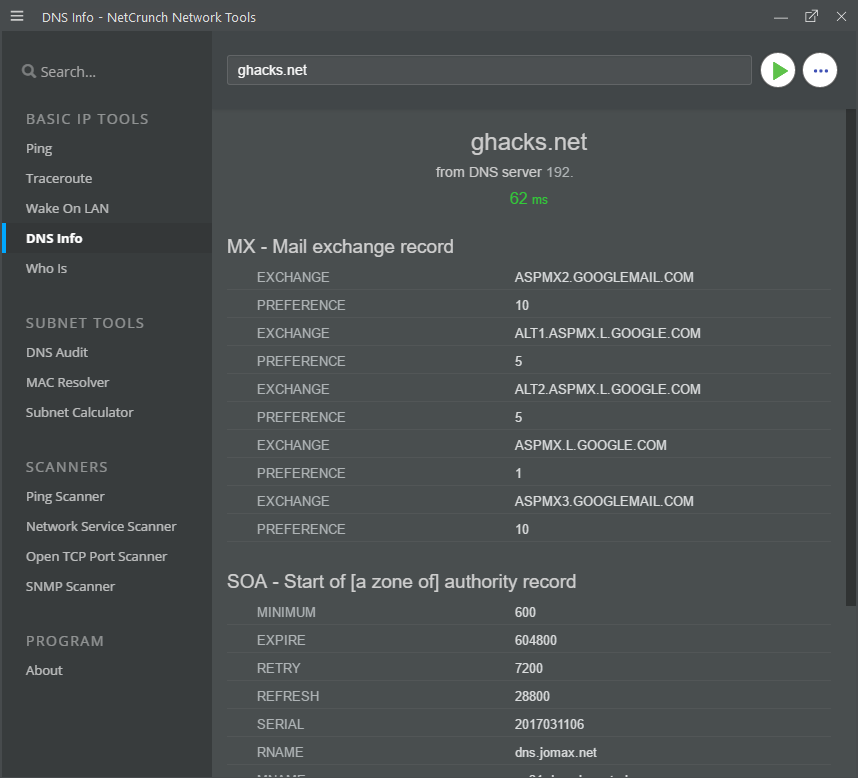 netcrunch network tools