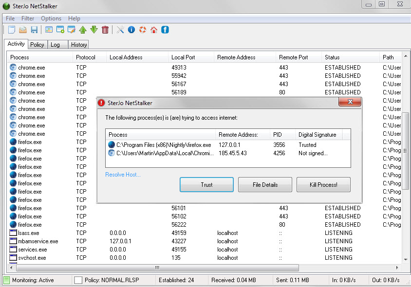 netstalker internet connections