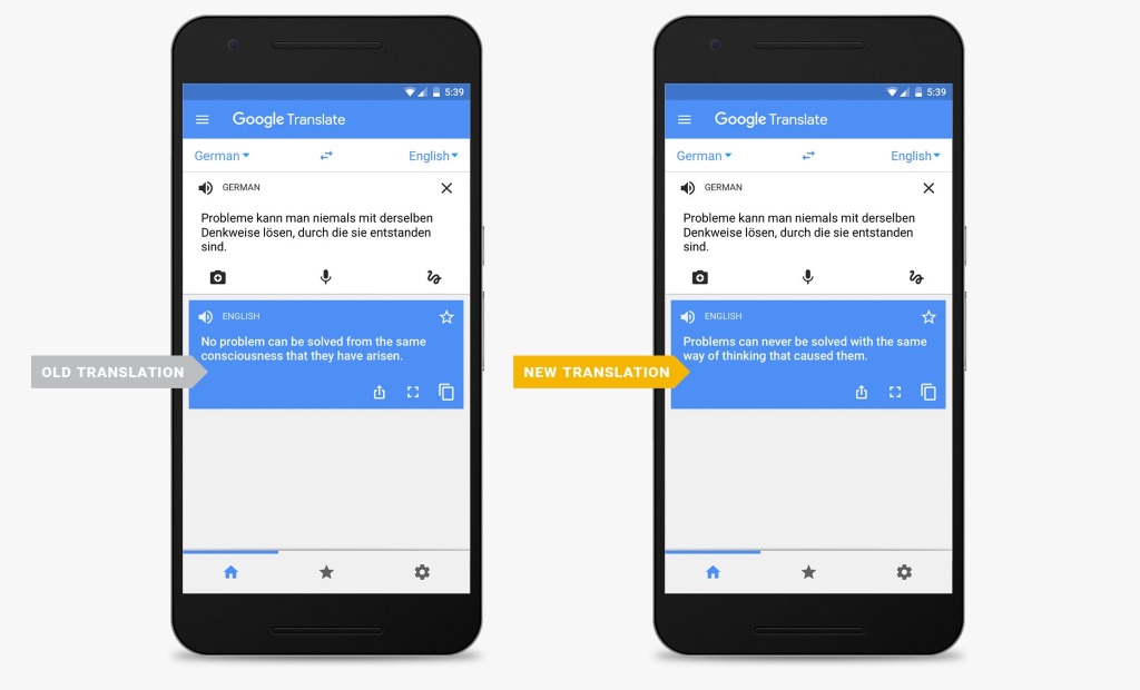 neutral network translation google
