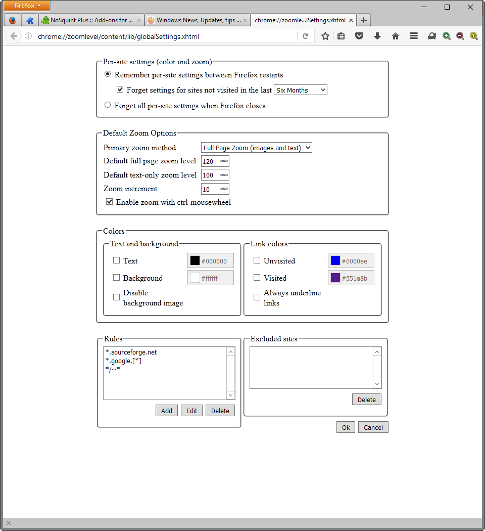 nosquint global settings