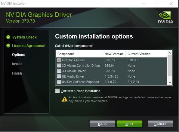 nvidia geforce driver 378-88