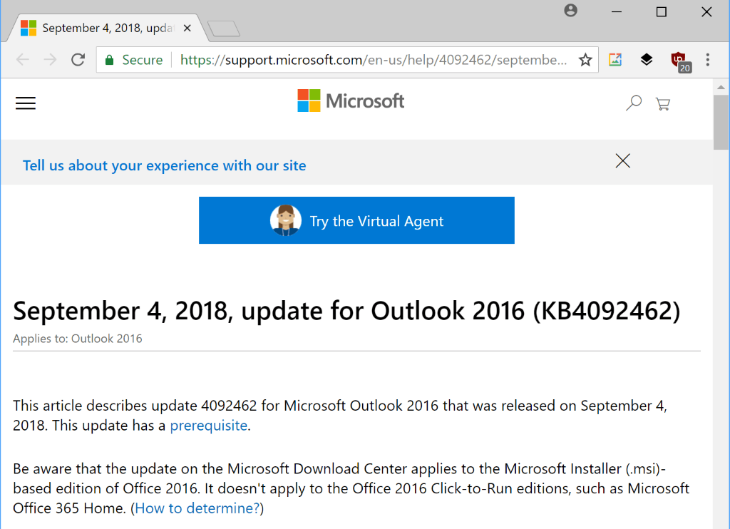 office 2016 september 2018
