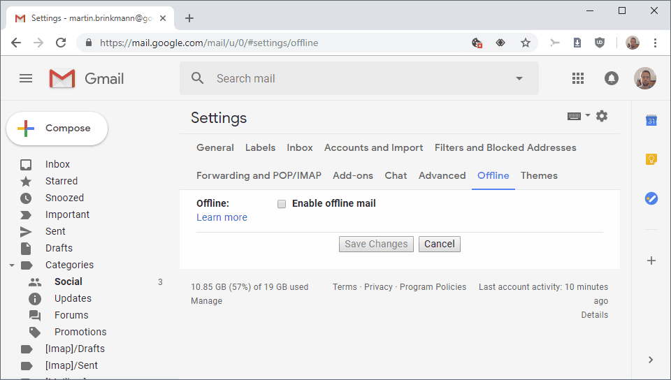 offline gmail