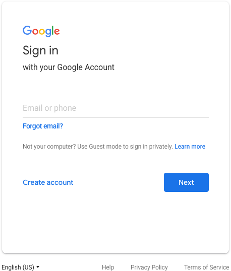 Old Google login