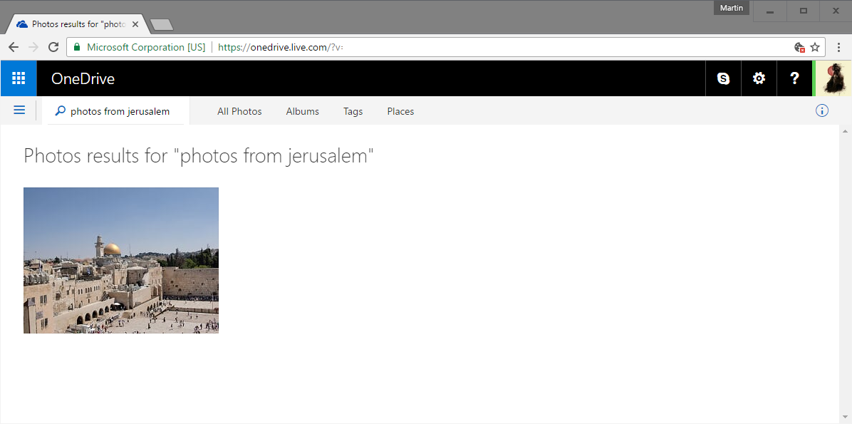 ondrive photo search
