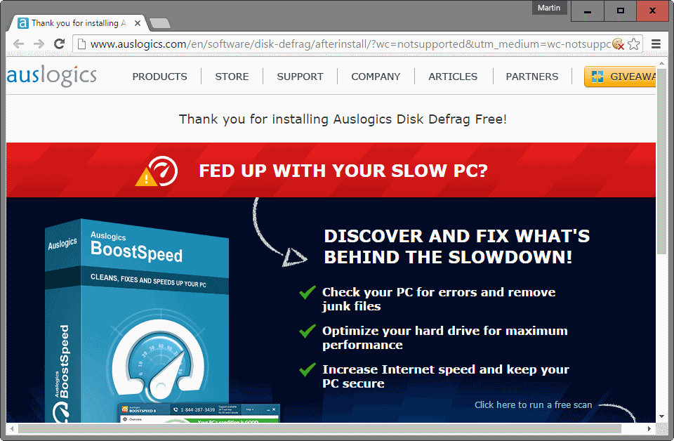 open website installation