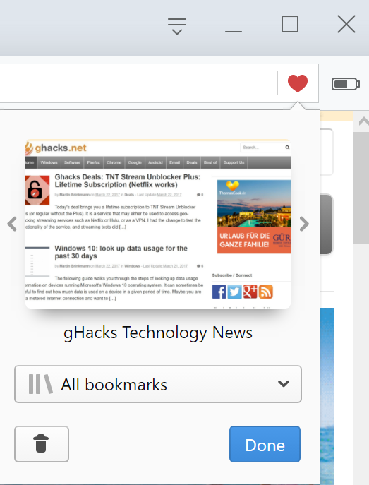 opera 45 bookmark