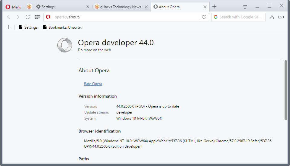 opera browser new design