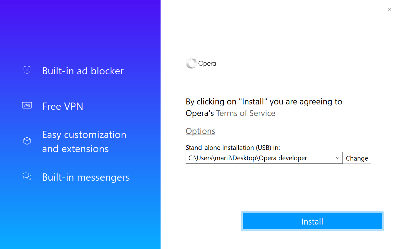 opera installer