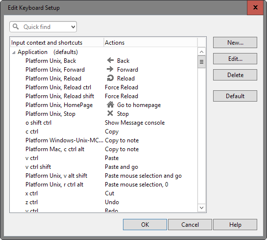 opera keyboard shortcuts