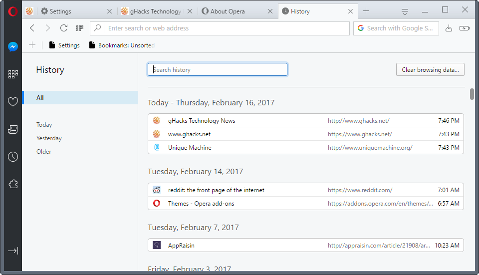 opera sidebar