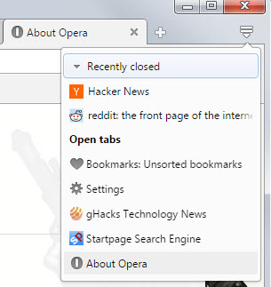 opera tabs