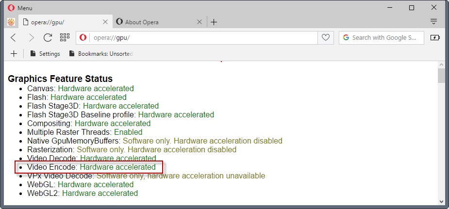 opera video acceleration non mse