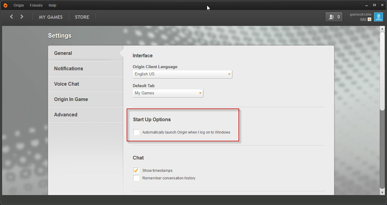 origin block autostart
