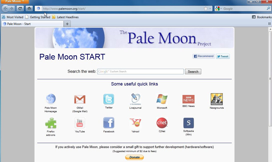 pale moon old start