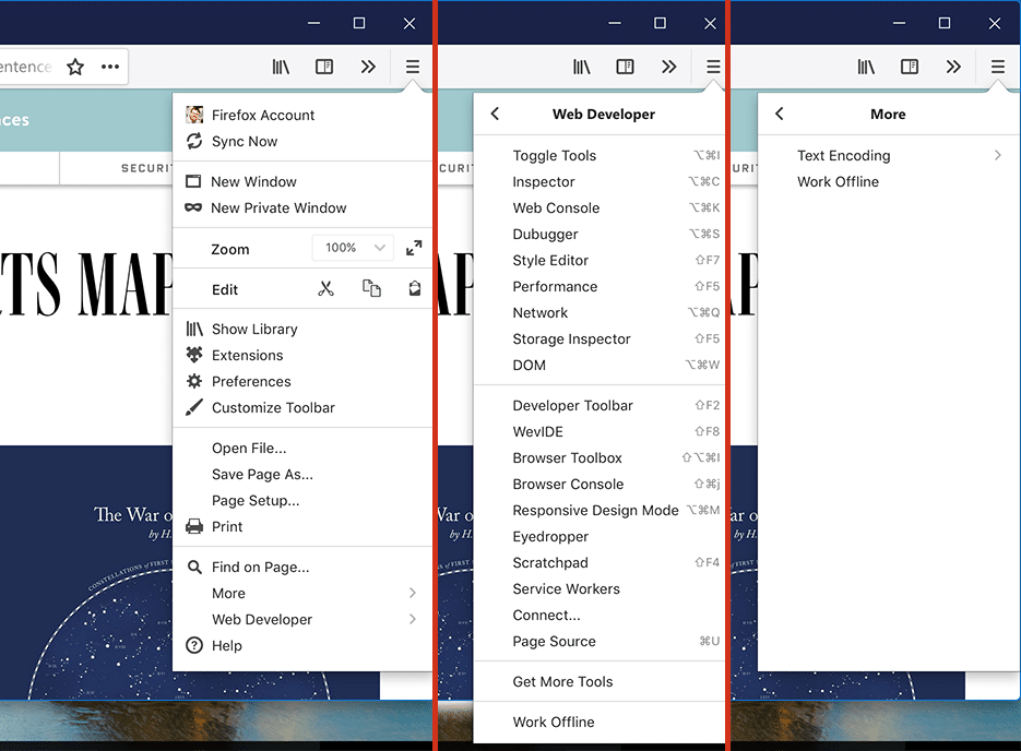 photon firefox 57 new menu