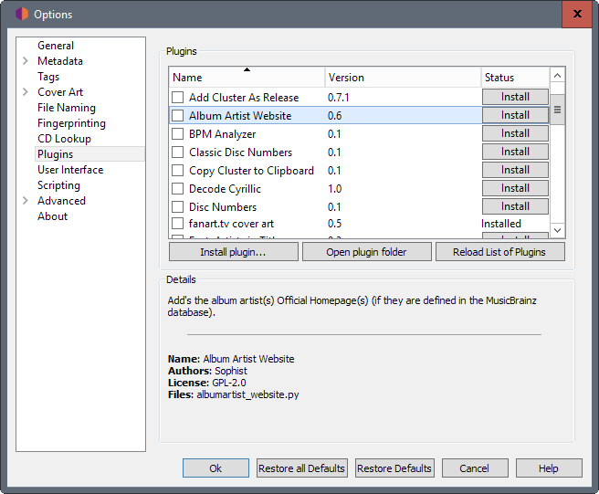 picard 1.4 options