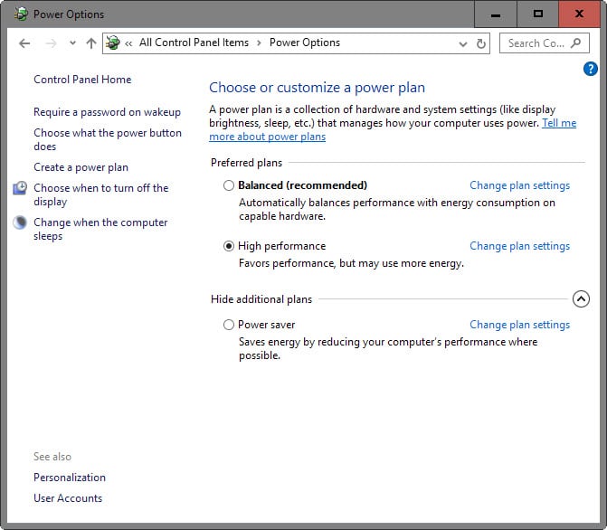 power saver plan