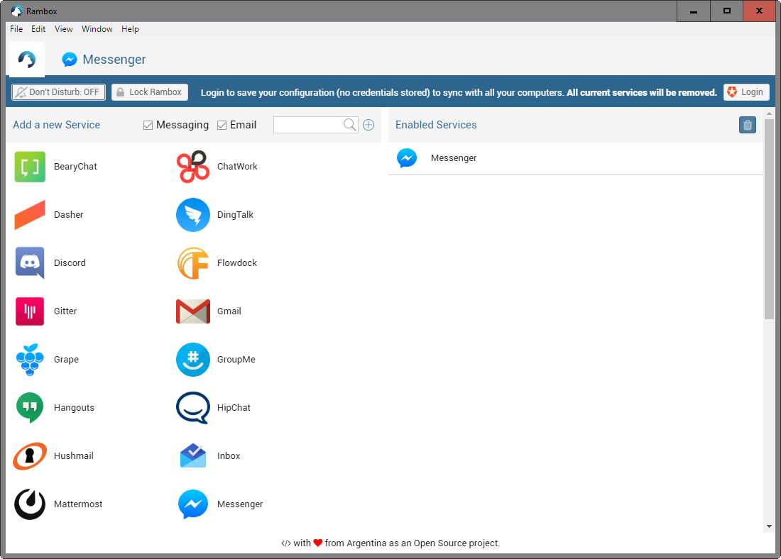 rambox desktop messaging