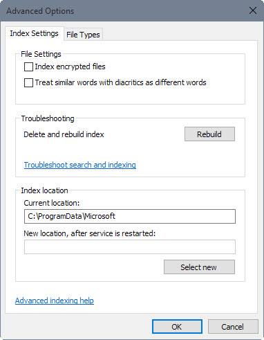 rebuild search