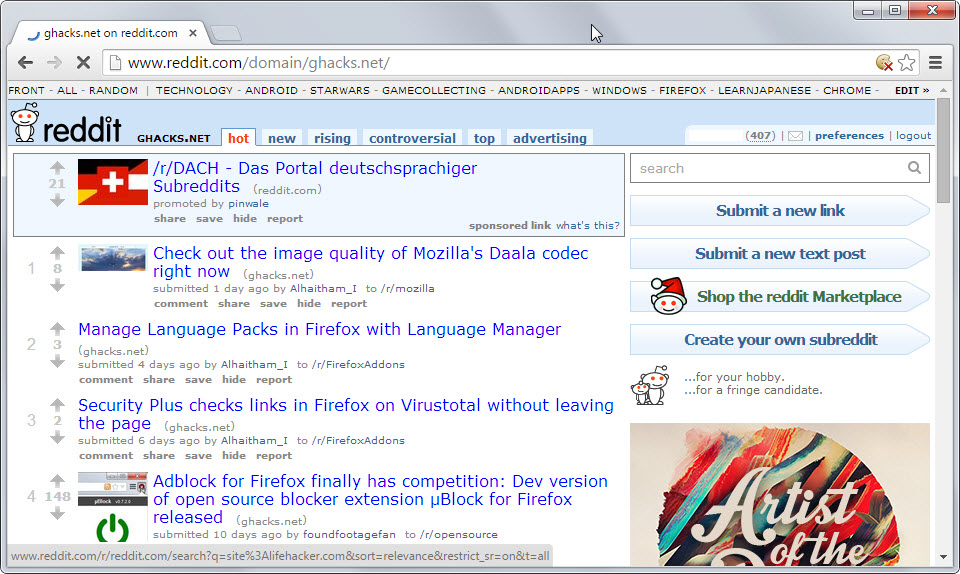 reddit domain results