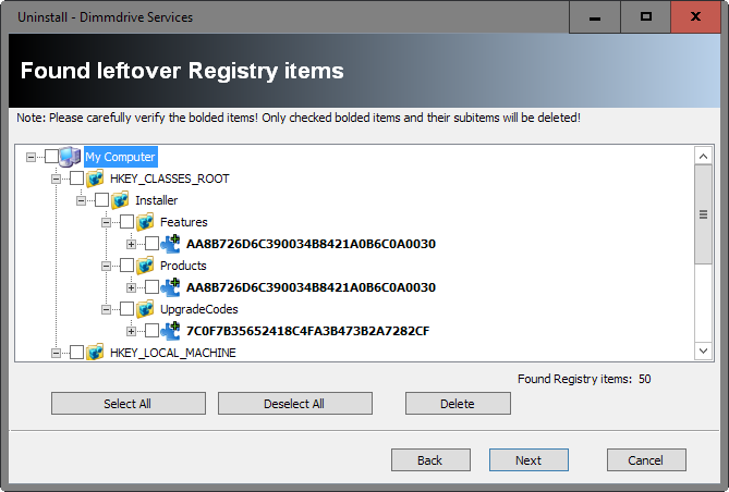 registry leftovers