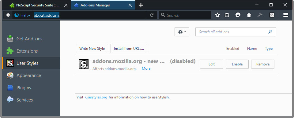 remove amo style