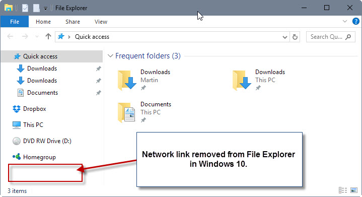 removed link file explorer
