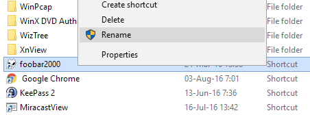 rename shortcut