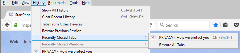 reopen closed tabs