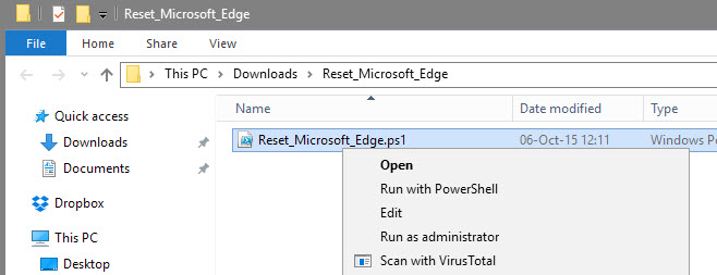 reset microsoft edge