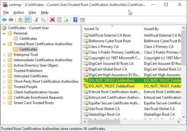 root certificates