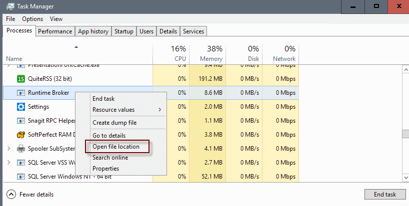 runtime broker virus check