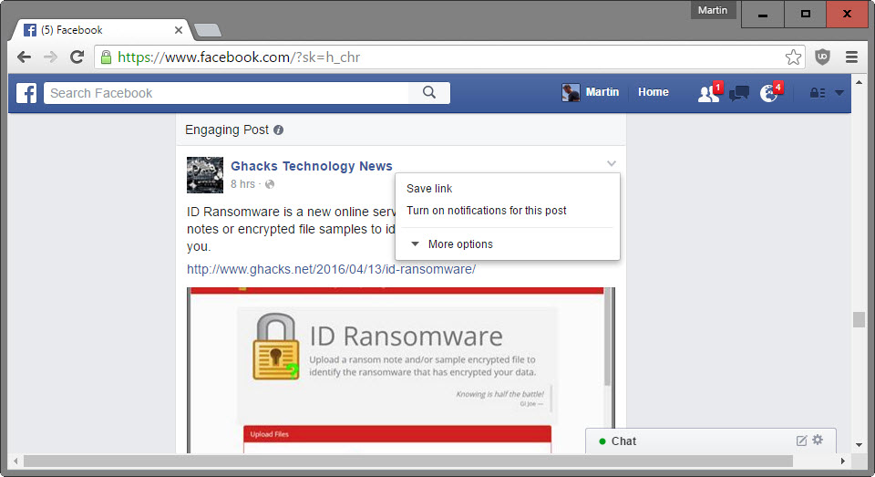 save to facebook
