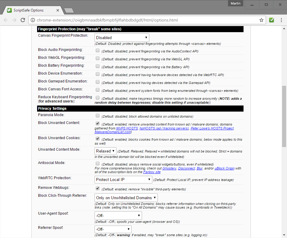 scriptsafe fingerprint protection