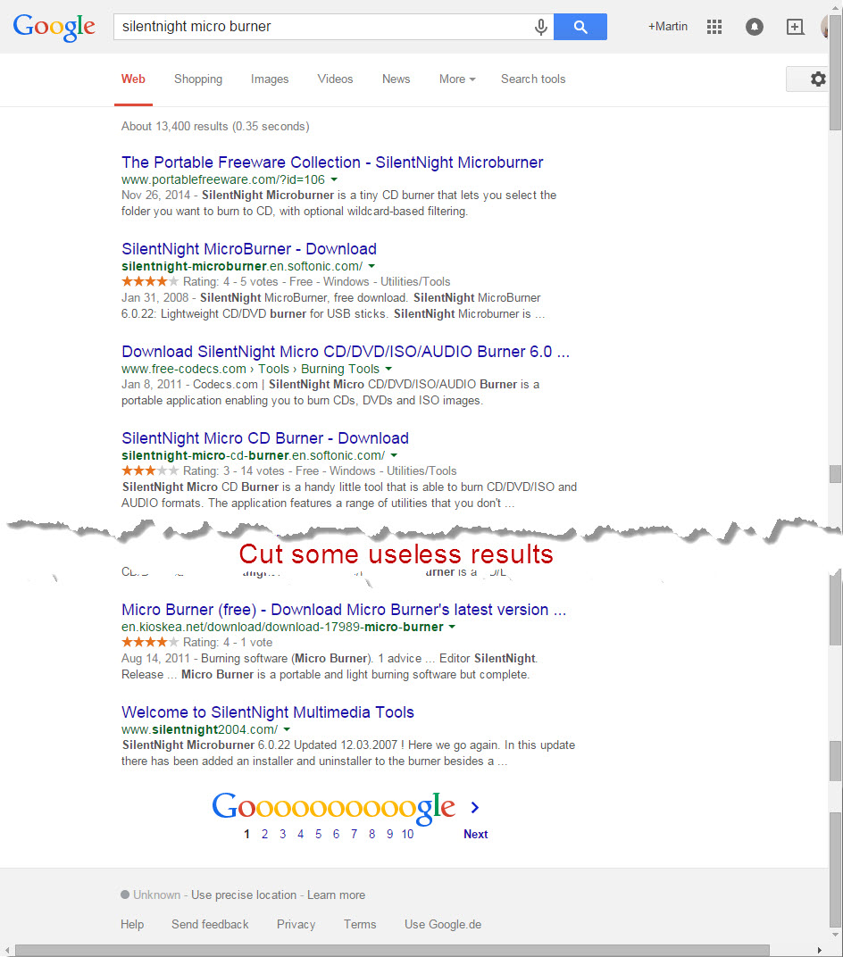 search freeware issues