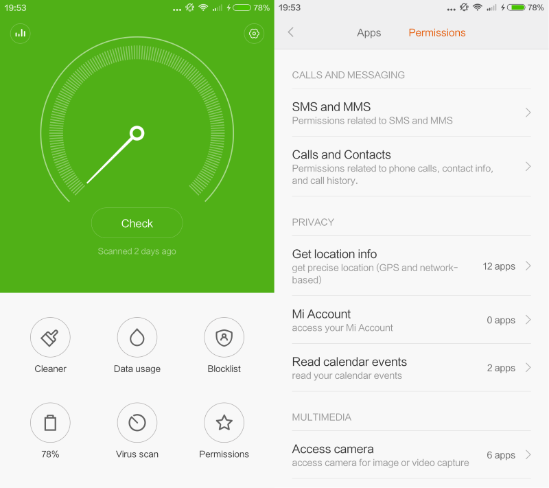 security app xiaomi mi4c