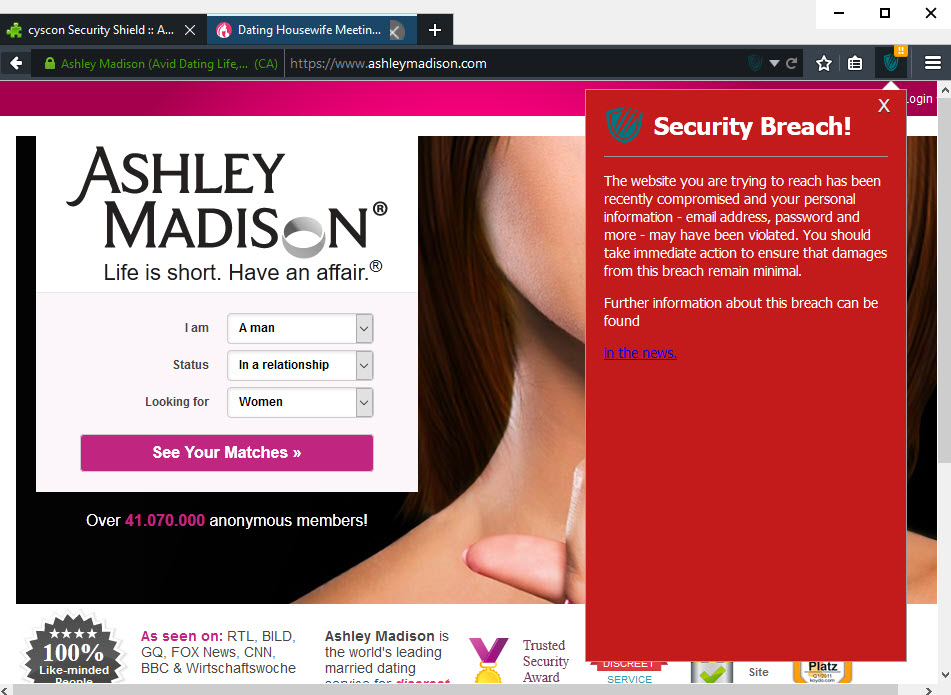security breach warning