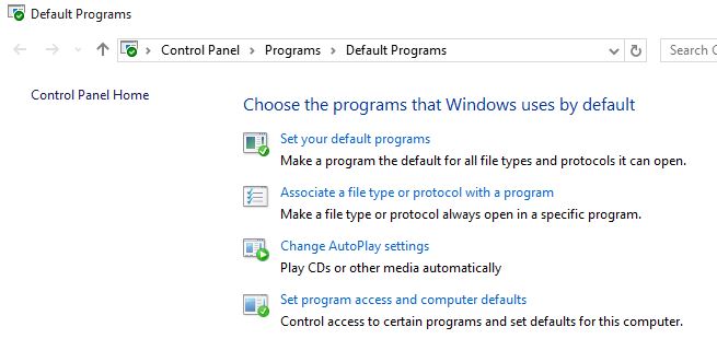 set default programs