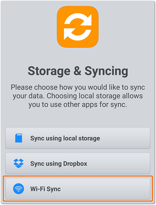 setup wifi sync