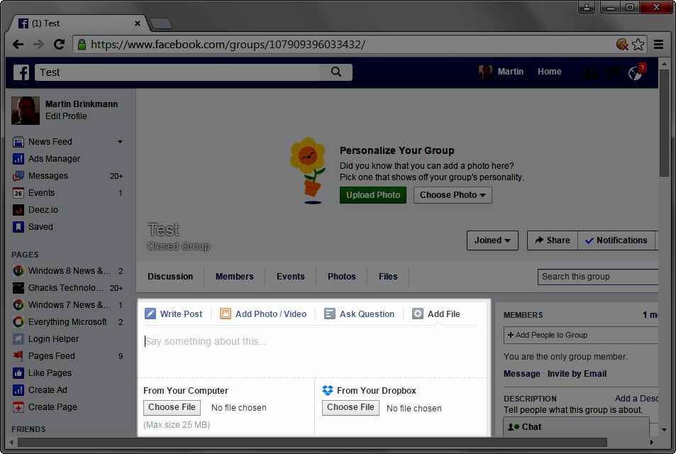 share files group facebook