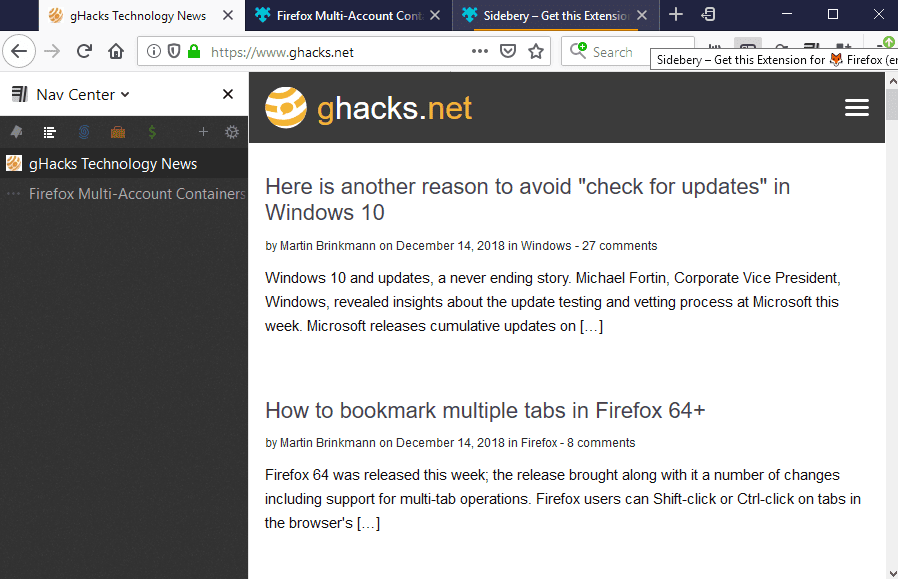 firefox sidebar container tabs