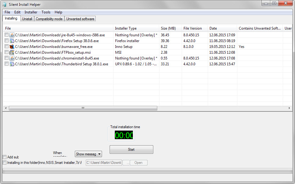 silent install helper