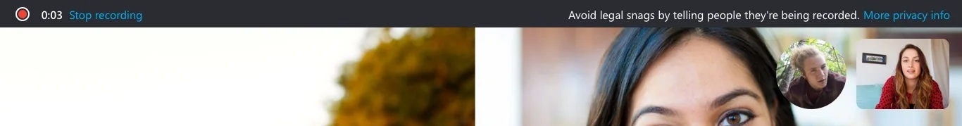skype call recording notification