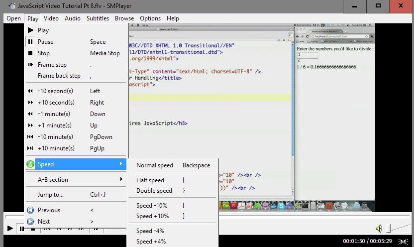 smplayer playback speed