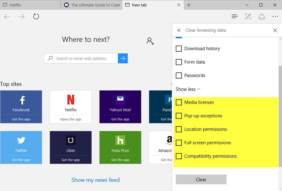 soft reset microsoft edge