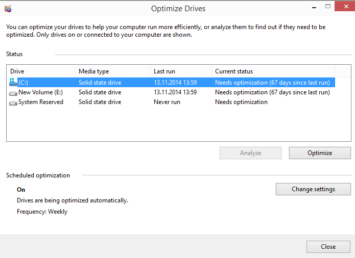 solid state drive defrag