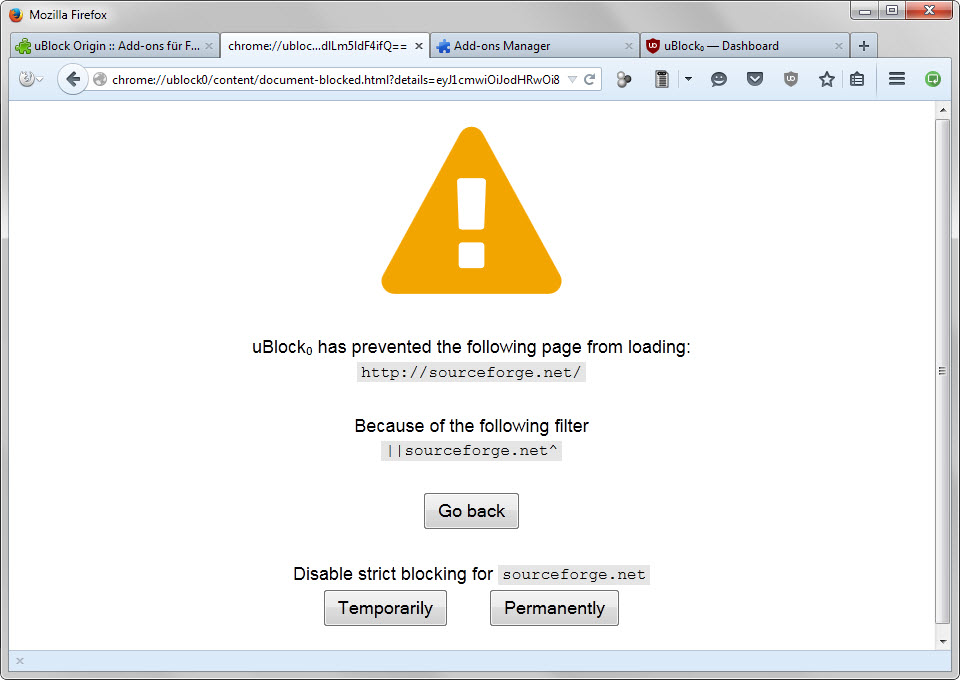 sourceforge blocked